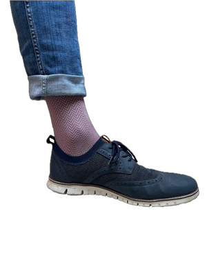 Solties Pink Hypnotics Business Socken Fischgrätenmuster, Nahaufnahme