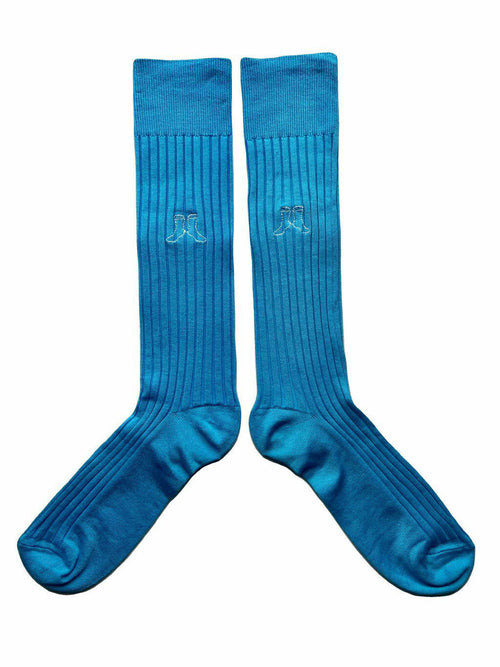 Bunte Business Socken Herren Türkis – Solties Flippers, Frontalansicht